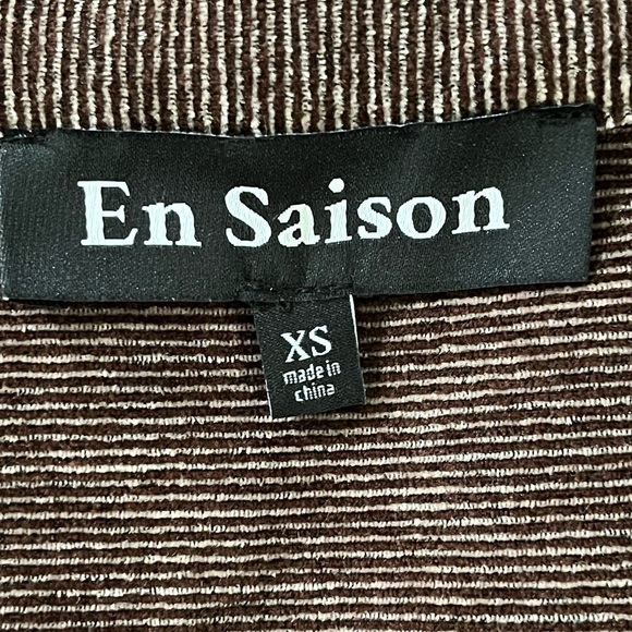 En Saison Route Mini Dress Zip Up Short Sleeve Brown Corduroy New Size XS - Picture 10 of 16